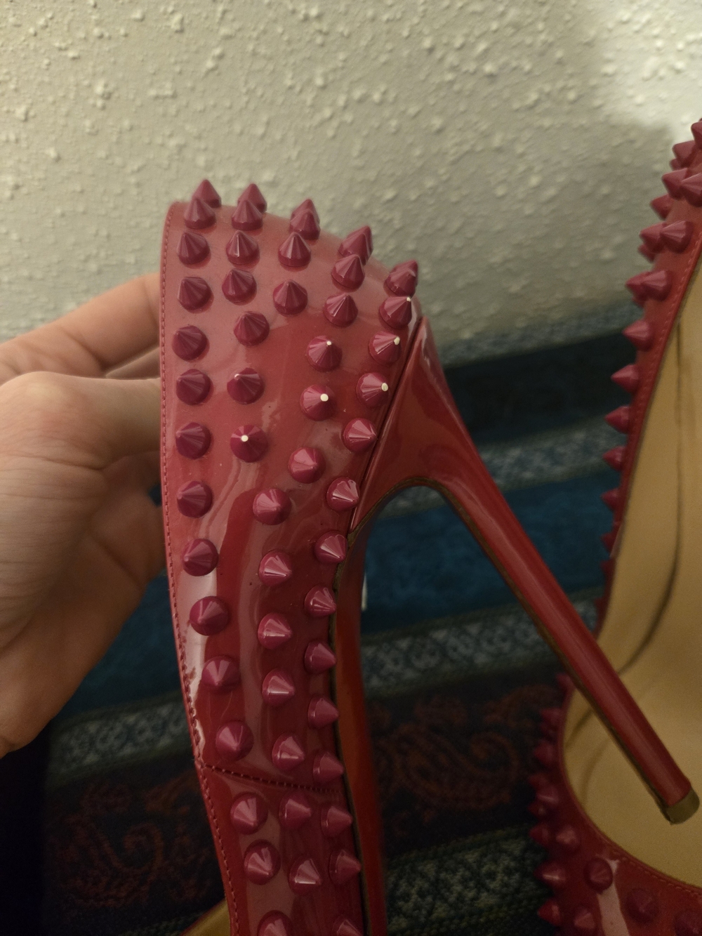Christian Louboutin Fuchsia Pigalle Spike Pumps - Picture 3 of 9